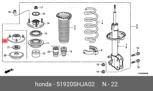 HONDA 51920-SHJ-A02 51920-SMA-014, 51920-SHJ-A02