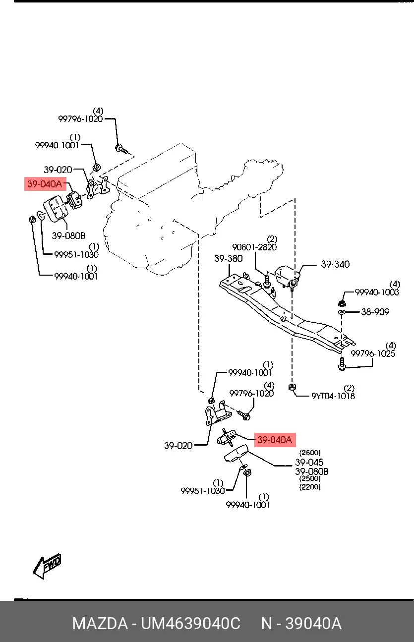 MAZDA UM46-39-040C ENGINE MOUNTING