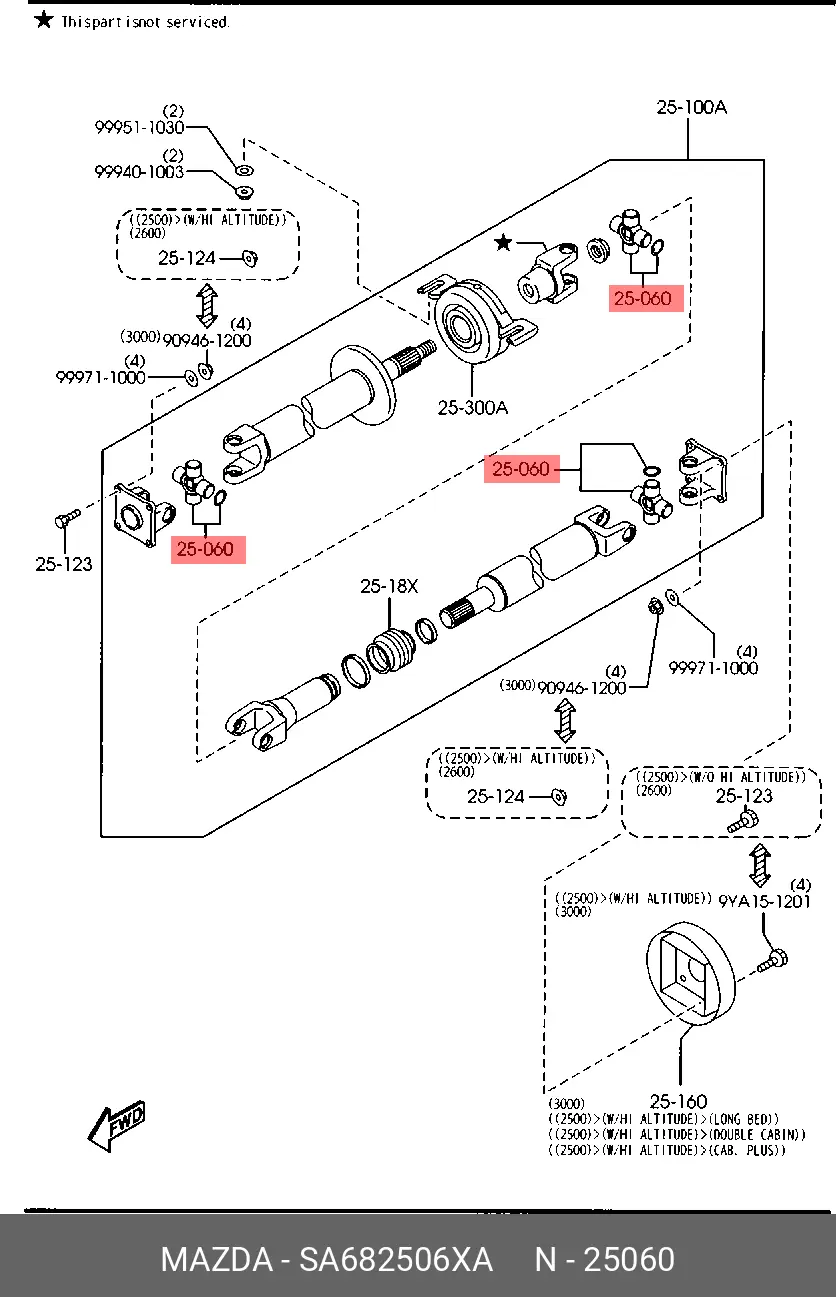MAZDA SA68-25-06XA U-JOINT