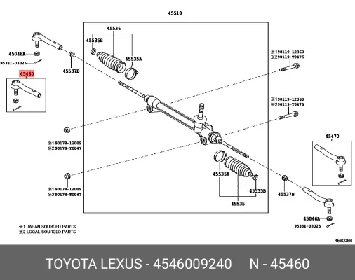 TOYOTA 45460-09240 45460-09240, 45460-80005