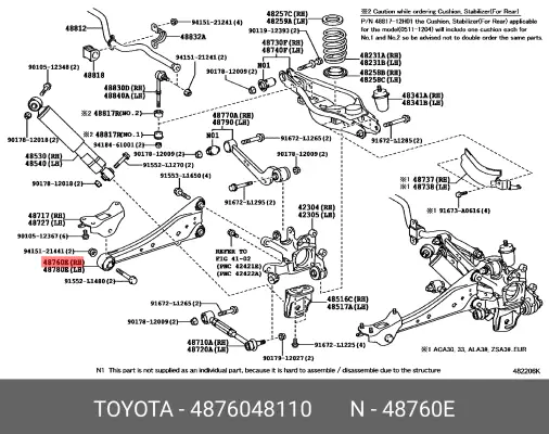 A* TOYOTA RAV4 ASA33 GSA33 10-15 Genuine Rear Trailing Arm Assy RH