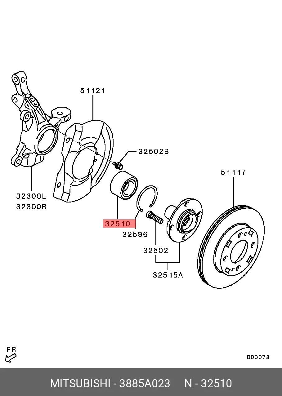 MITSUBISHI 3885A023 WHEEL BEARING