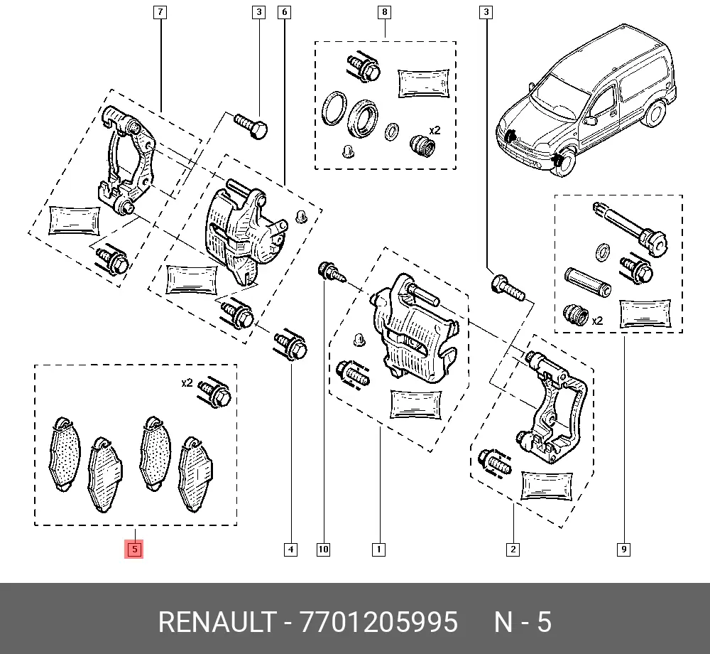 RENAULT 77 01 205 995 BRAKE PADS