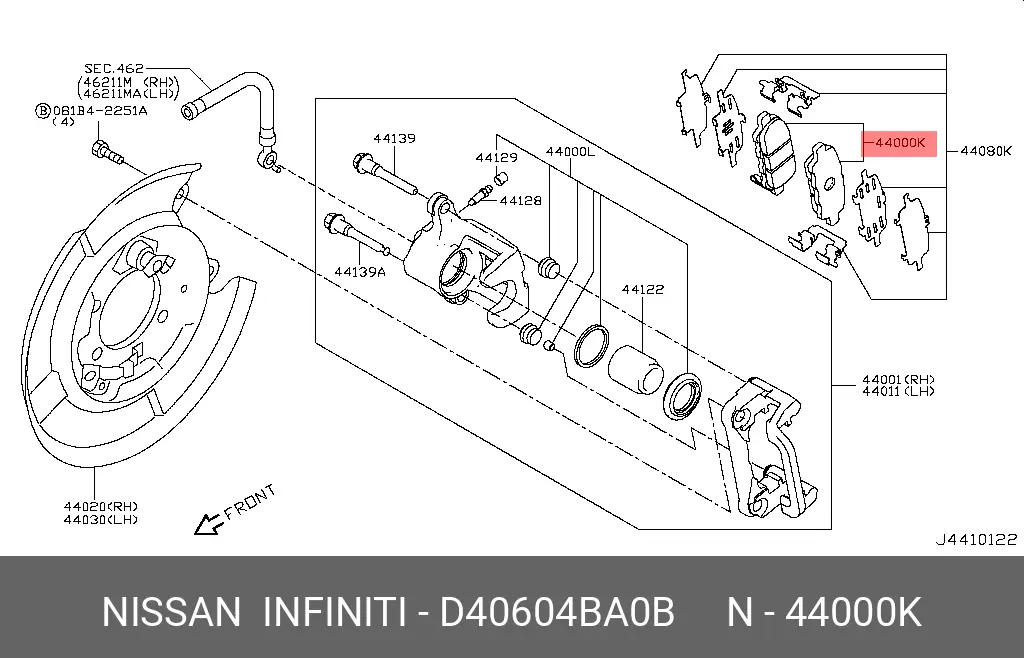 NISSAN D4060-4BA0B BRAKE PADS
