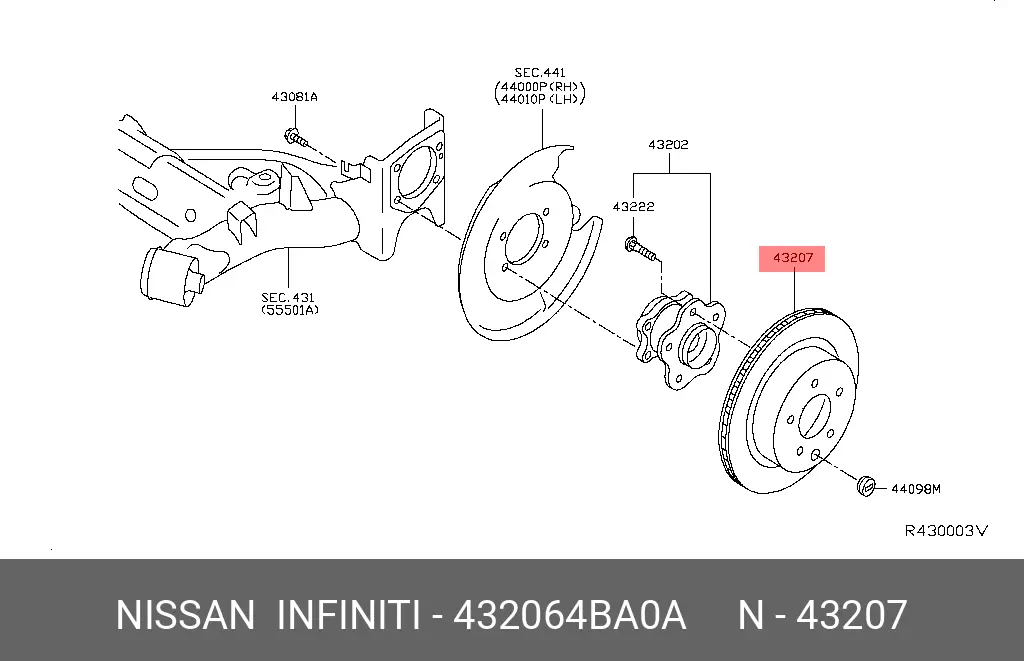 NISSAN 43206-4BA0A ROTOR DISC