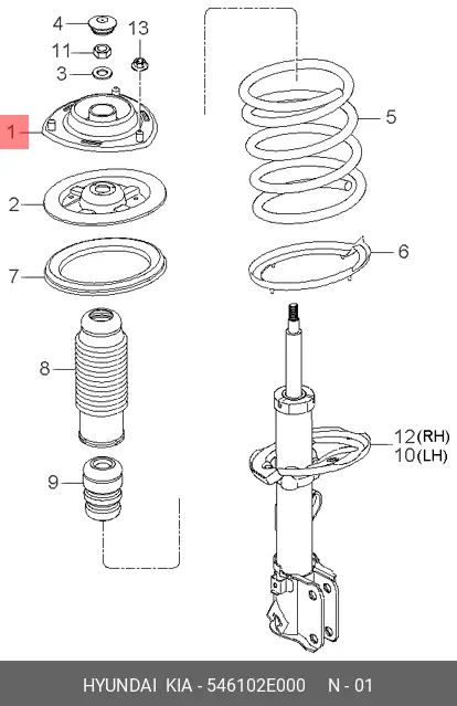HYUNDAI 54610-2E000 SHOCK ABSORBER MOUNTING