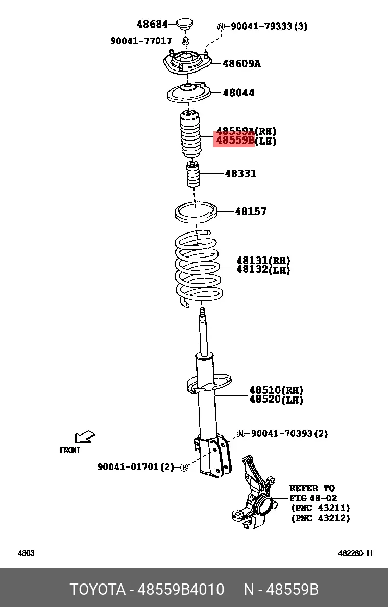 TOYOTA 48559-B4010 SHOCK DUST COVER