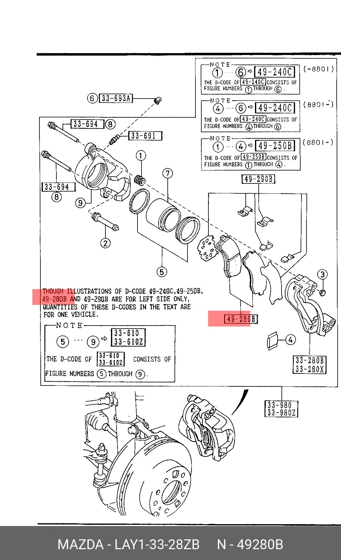 MAZDA LAY1-33-28ZB BRAKE PADS