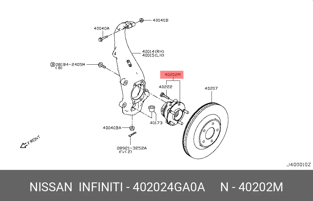 NISSAN 40202-4GA0A WHEEL HUB