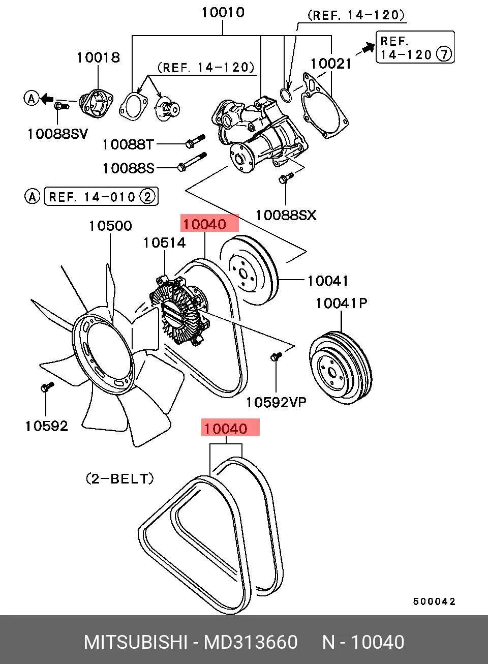 MITSUBISHI MD313660 V-BELT