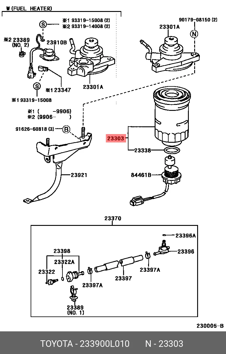 TOYOTA 23390-0L010 23390-0L040, 23390-0L041, 23390-30200, 8-98159