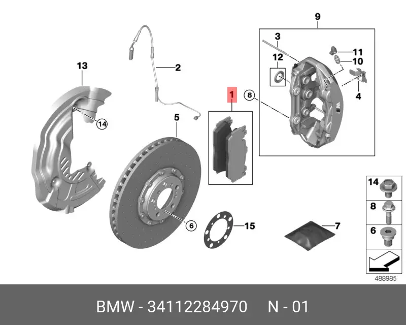 BMW 34 11 2 284 970 BRAKE PADS