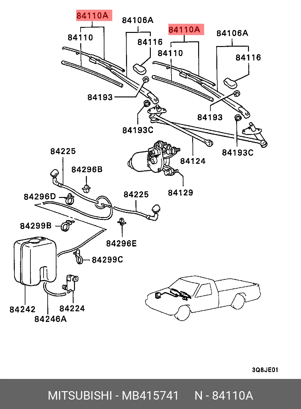 MITSUBISHI MB415741 CONVENTIONAL WIPER
