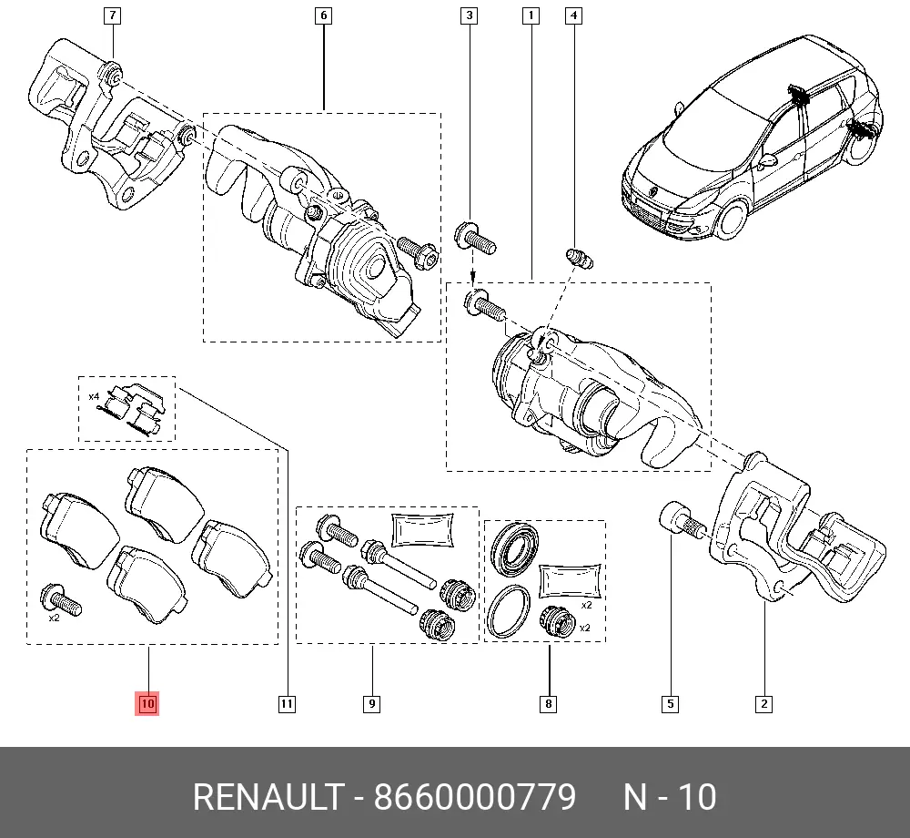 RENAULT 86 60 000 779 BRAKE PADS