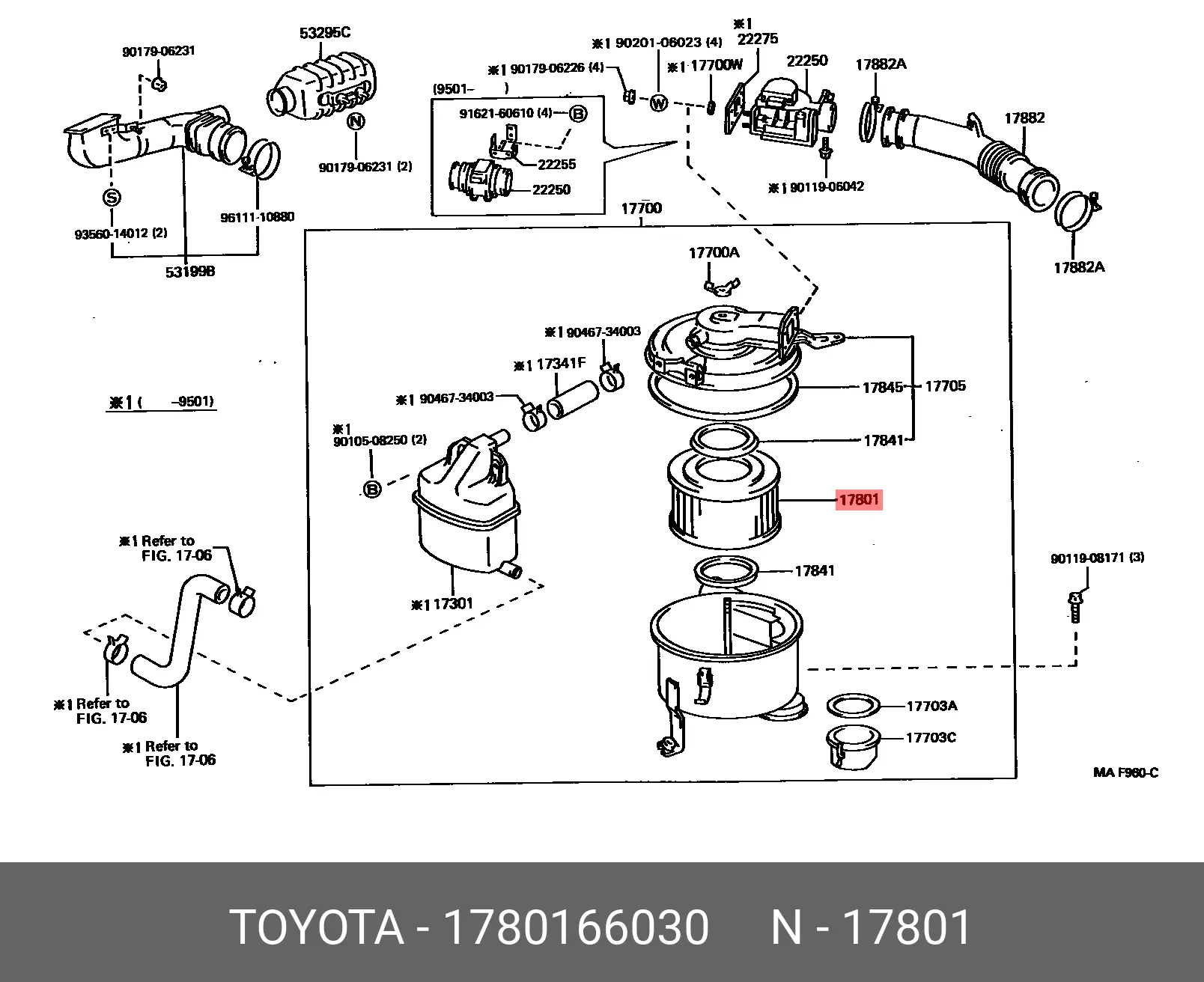 TOYOTA 17801-66030 AIR FILTER