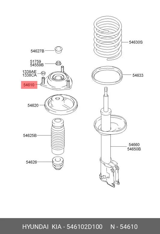 HYUNDAI 54610-2D100 SHOCK ABSORBER MOUNTING