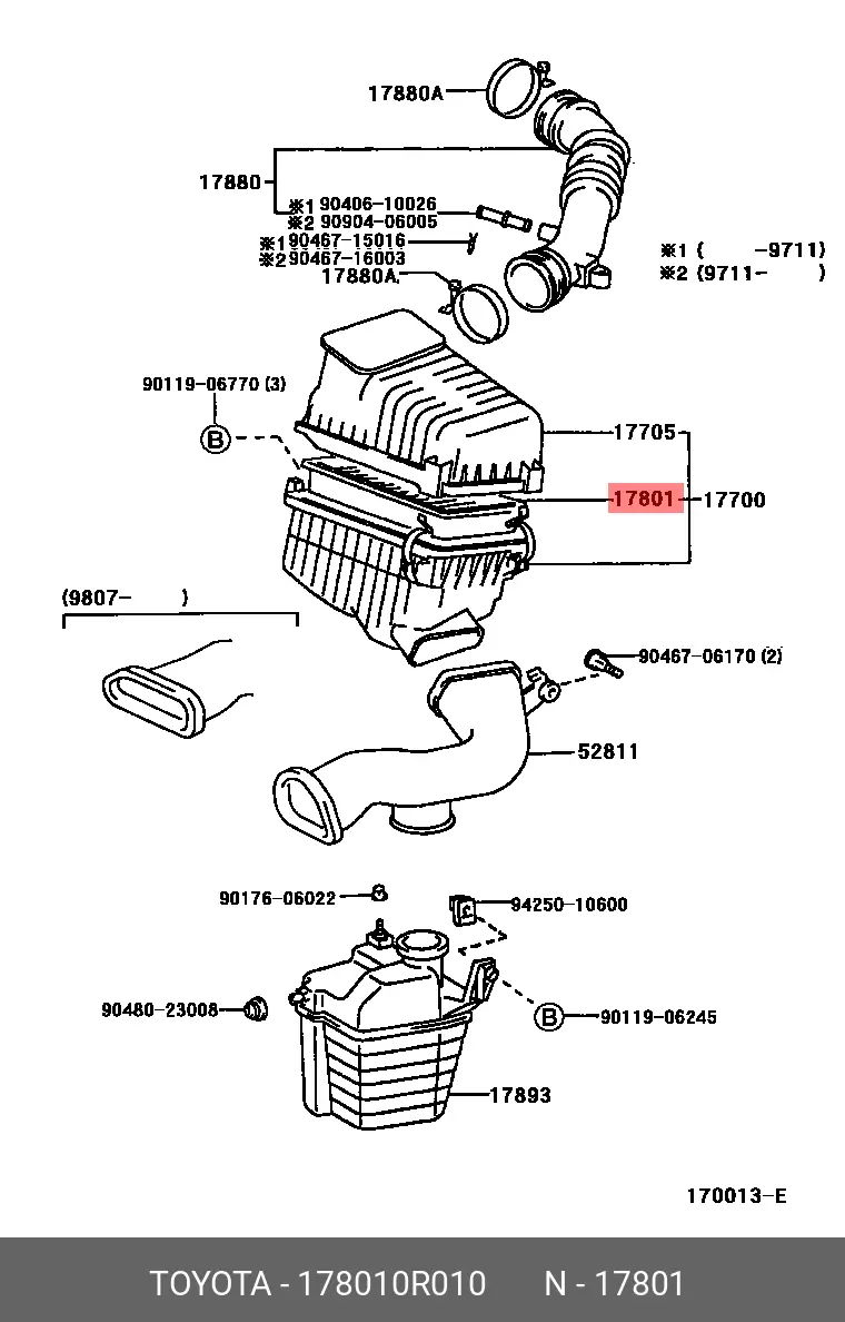 TOYOTA 17801-0R010 AIR FILTER