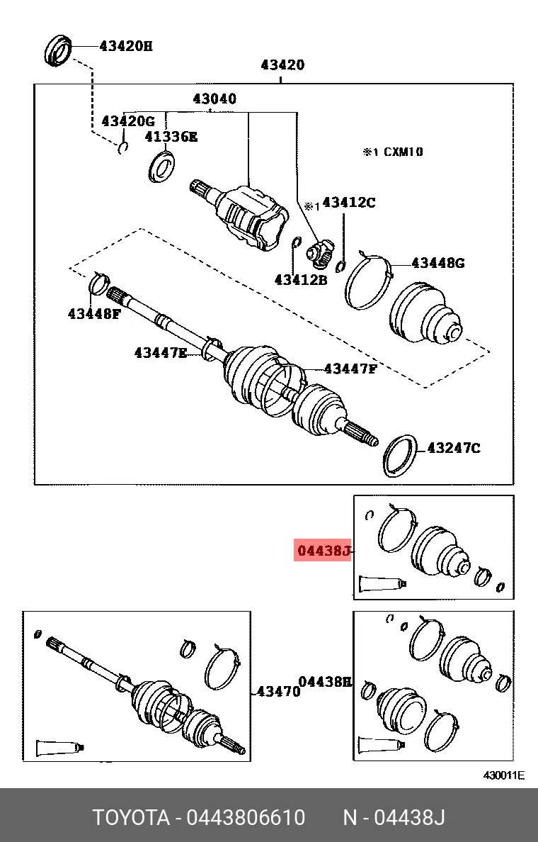 TOYOTA 04438-06610 DRIVE SHAFT BOOT