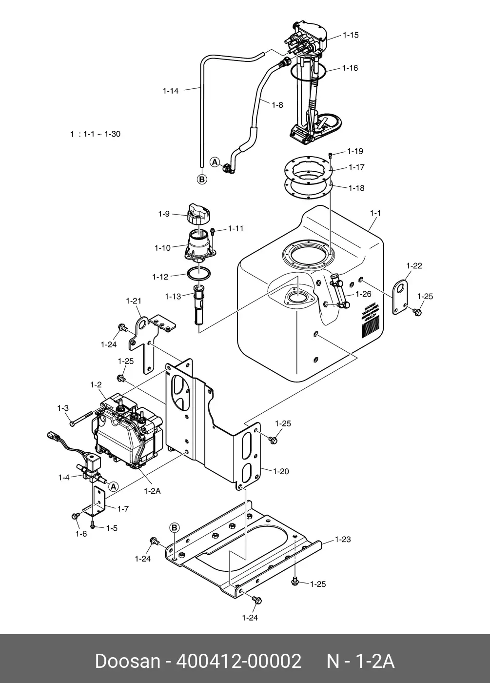 DOOSAN 400412-00002 FUEL FILTER (ELEMENT)