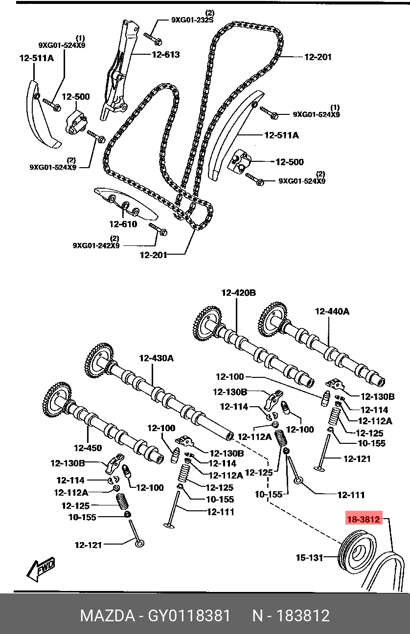 MAZDA GY01-18-381 MULTIRIB BELT