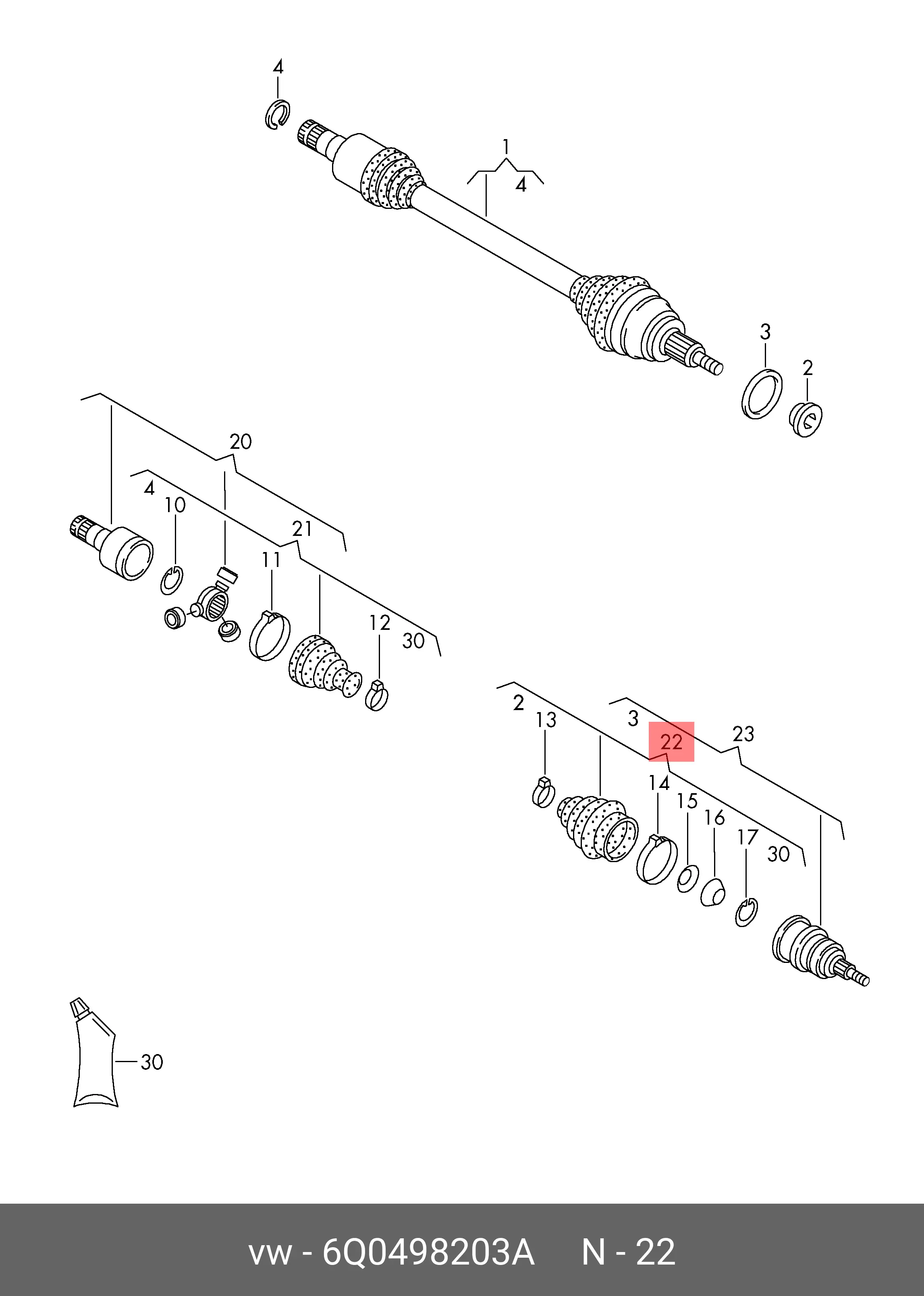 VAG 6Q0 498 203 A DRIVE SHAFT BOOT