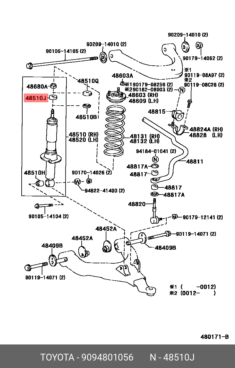 TOYOTA 90948-01056 90948-01056, 90948-01100