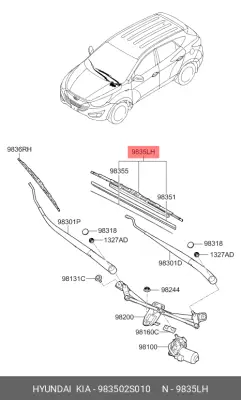 HYUNDAI 98350-2S010 76620-SLA-004, 6020003300661, MR574653, 85222