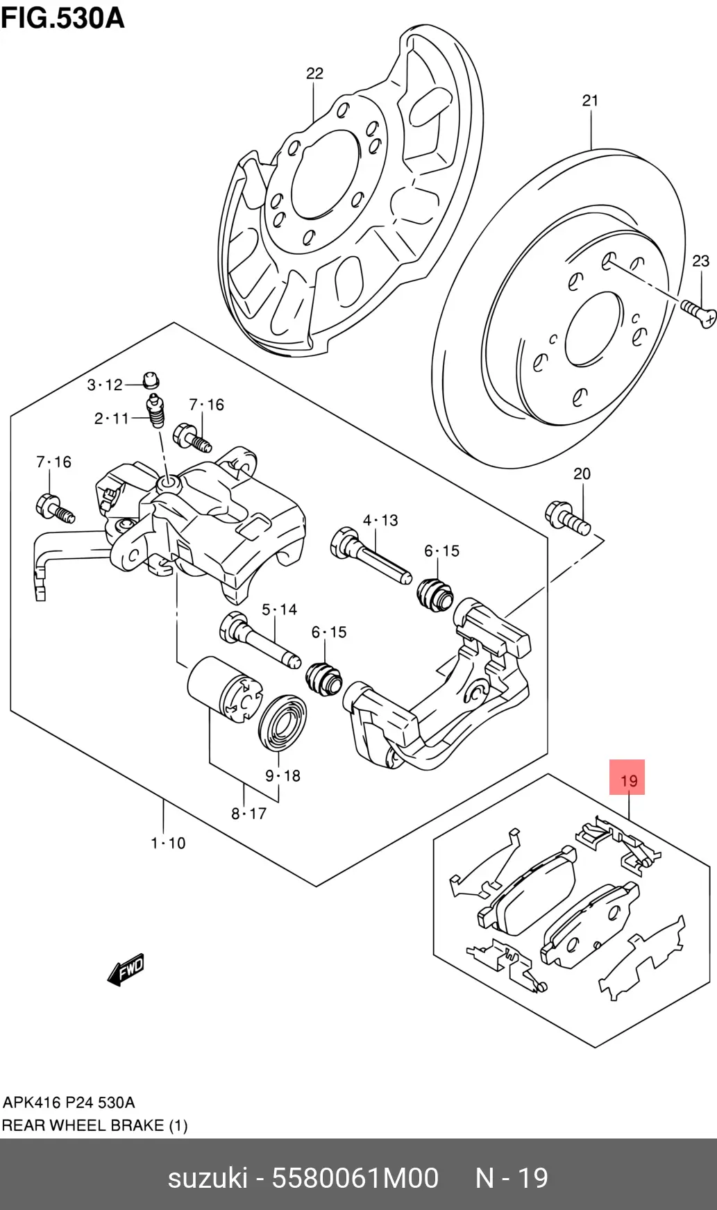 SUZUKI 55800-61M00 BRAKE PADS