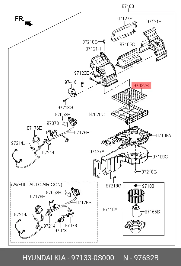 KIA 97133-0S000 CABIN FILTER