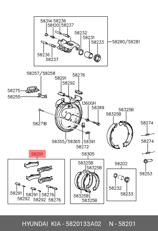 HYUNDAI 58201-33A02 BRAKE PADS