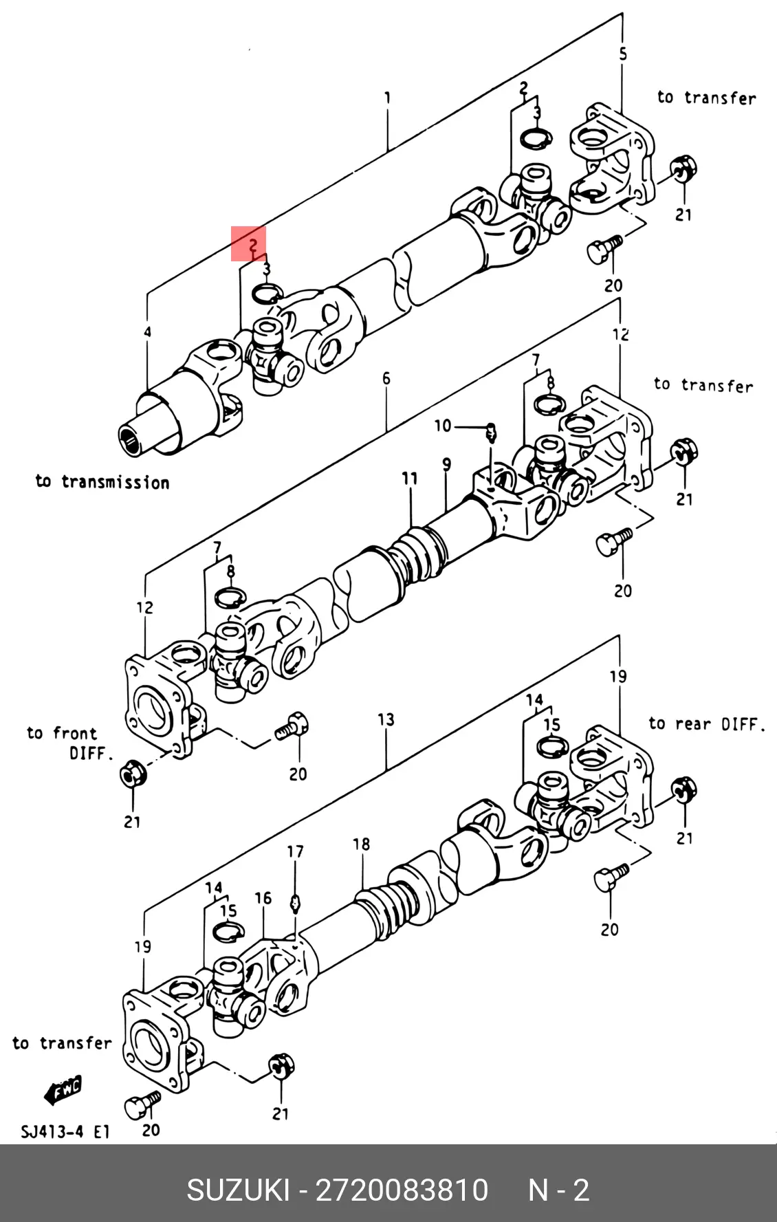 SUZUKI 27200-83810 U-JOINT