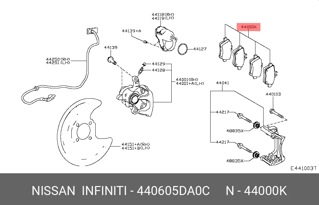 INFINITI 44060-5DA0C BRAKE PADS