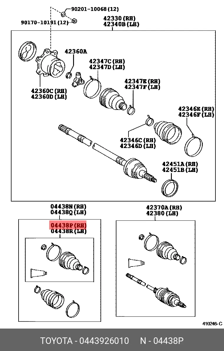 TOYOTA 04439-26010 DRIVE SHAFT BOOT