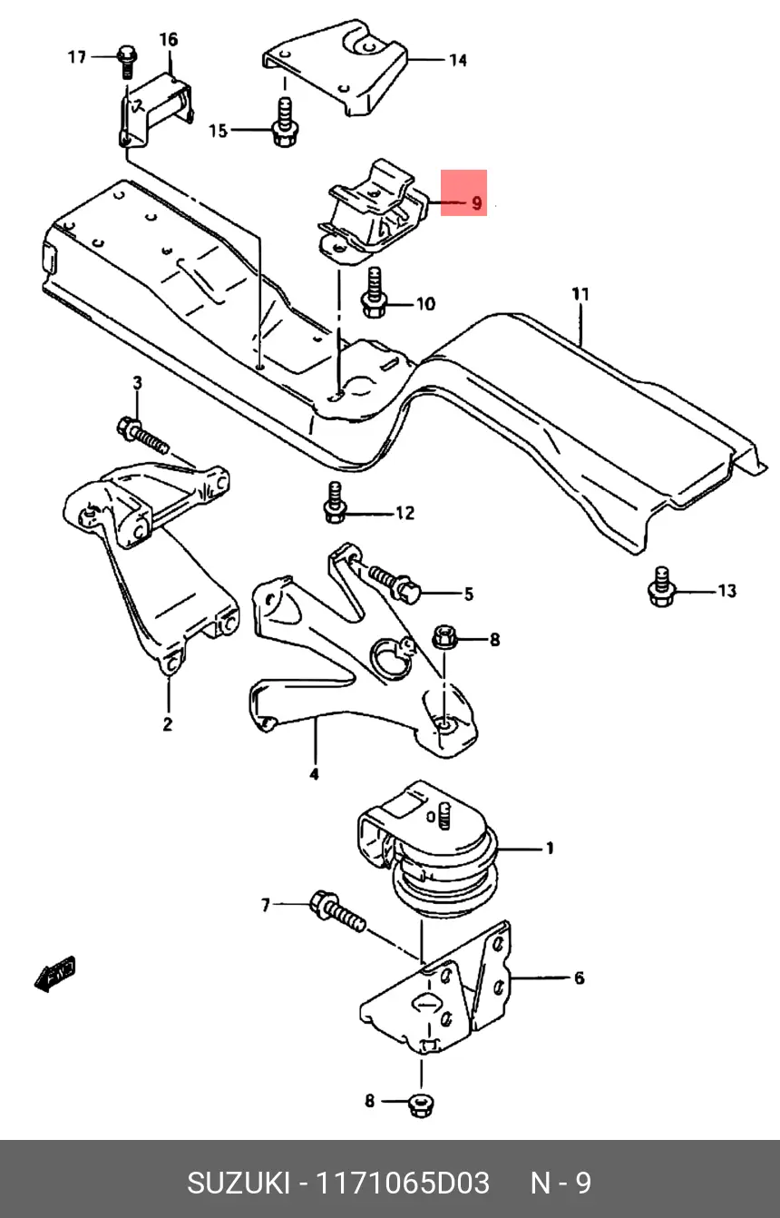 SUZUKI 11710-65D03 ENGINE MOUNTING