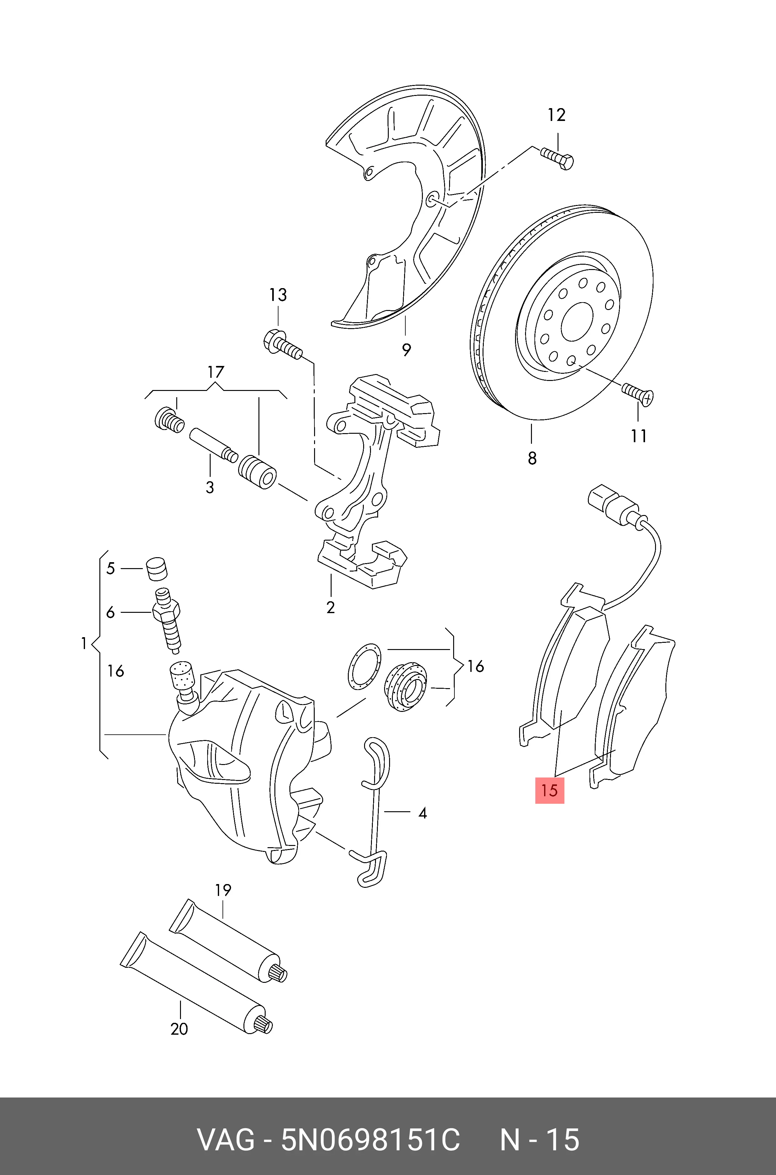 VAG 5N0 698 151 C BRAKE PADS