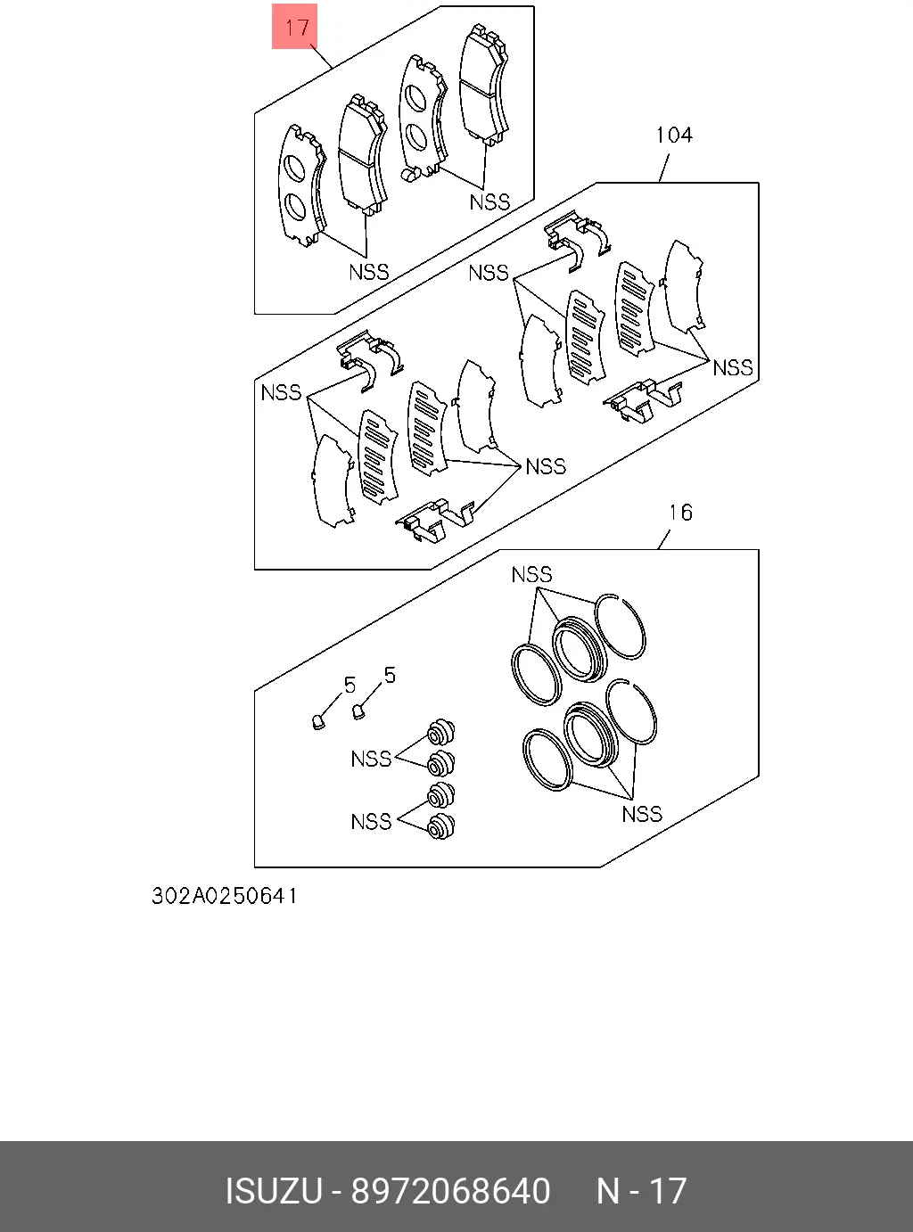 ISUZU 8-97206-864-0 BRAKE PADS