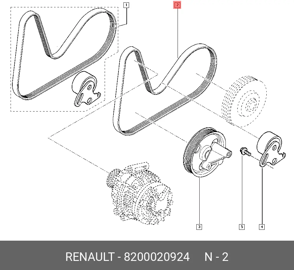 RENAULT 82 00 020 924 MULTIRIB BELT