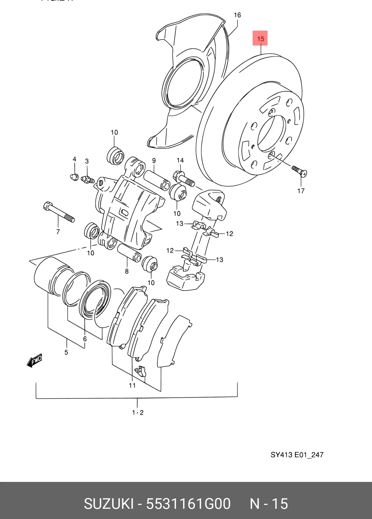 SUZUKI 55311-61G00 ROTOR DISC