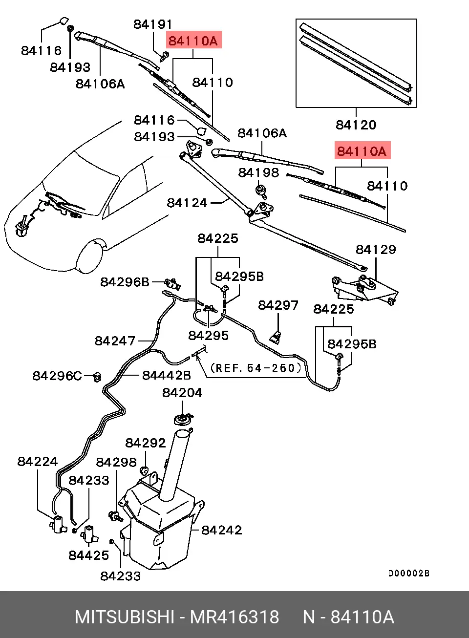 MITSUBISHI MR416318 CONVENTIONAL WIPER
