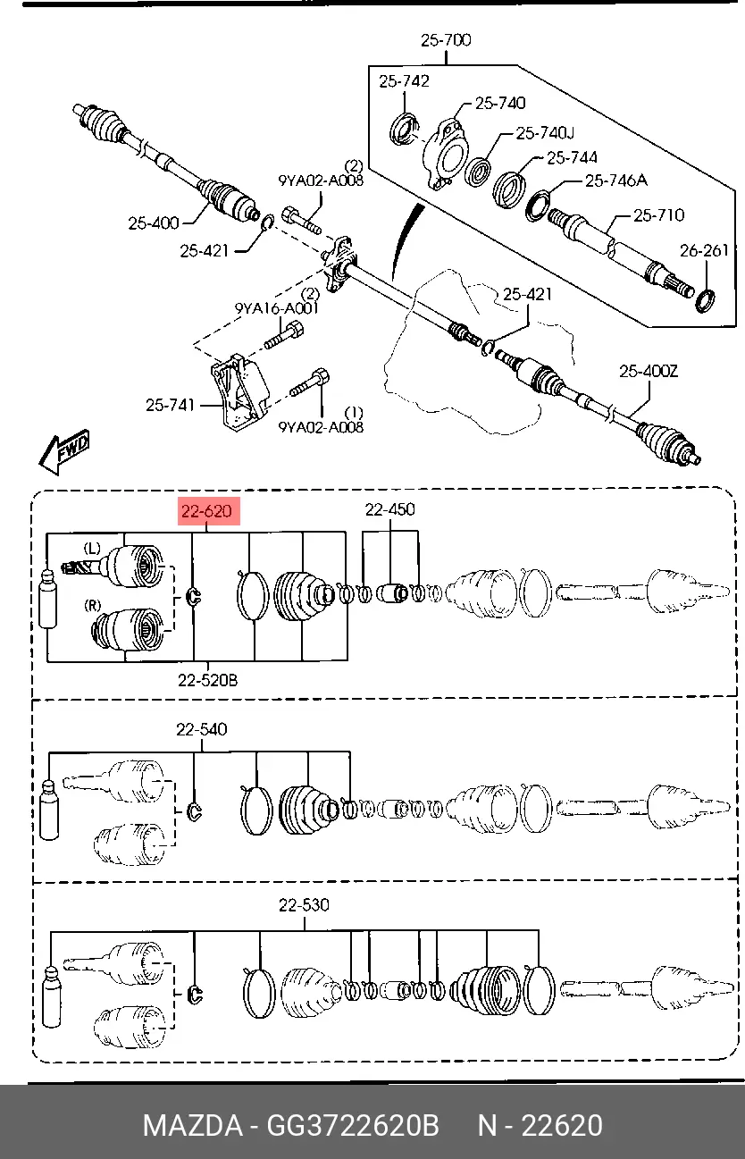 MAZDA GG37-22-620B CV-JOINT
