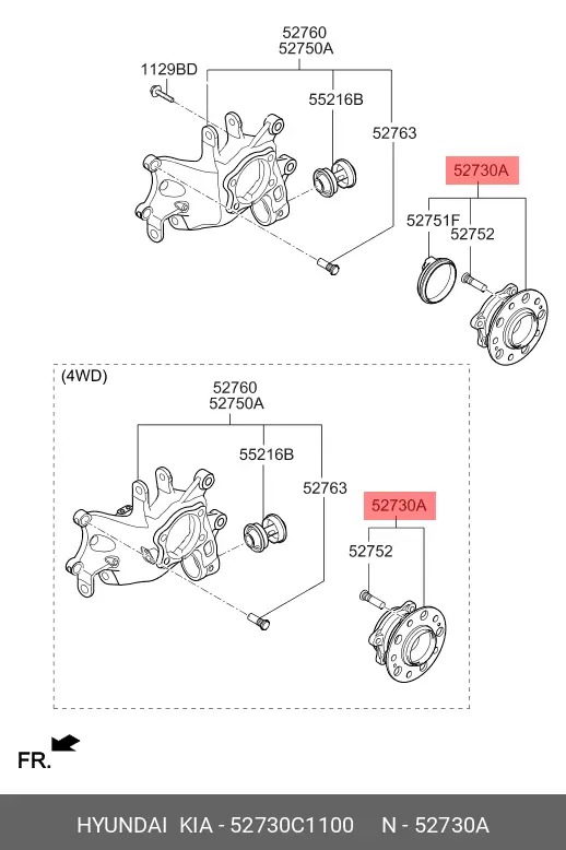 KIA 52730-C1100 WHEEL HUB