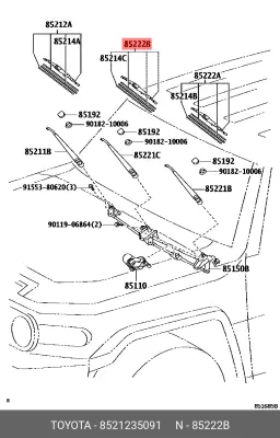 TOYOTA 85212-35091 B25H-67-330, 85222-0D040, 76630-SMA-004, 76630