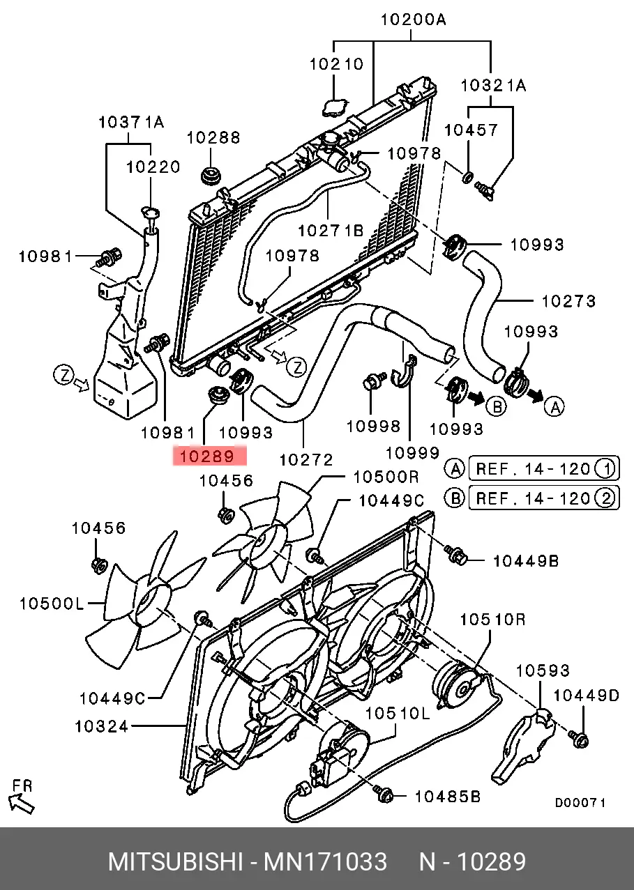MITSUBISHI MN171033 RADIATOR MOUNTING