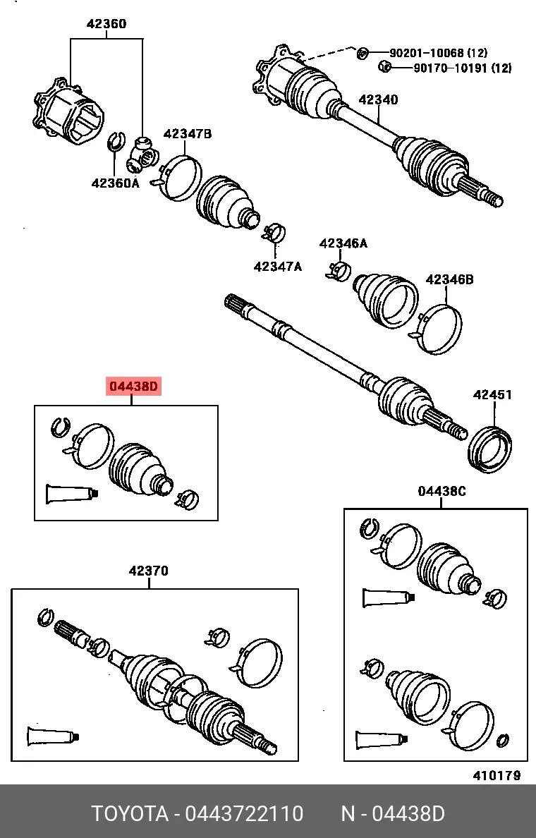 TOYOTA 04437-22110 DRIVE SHAFT BOOT