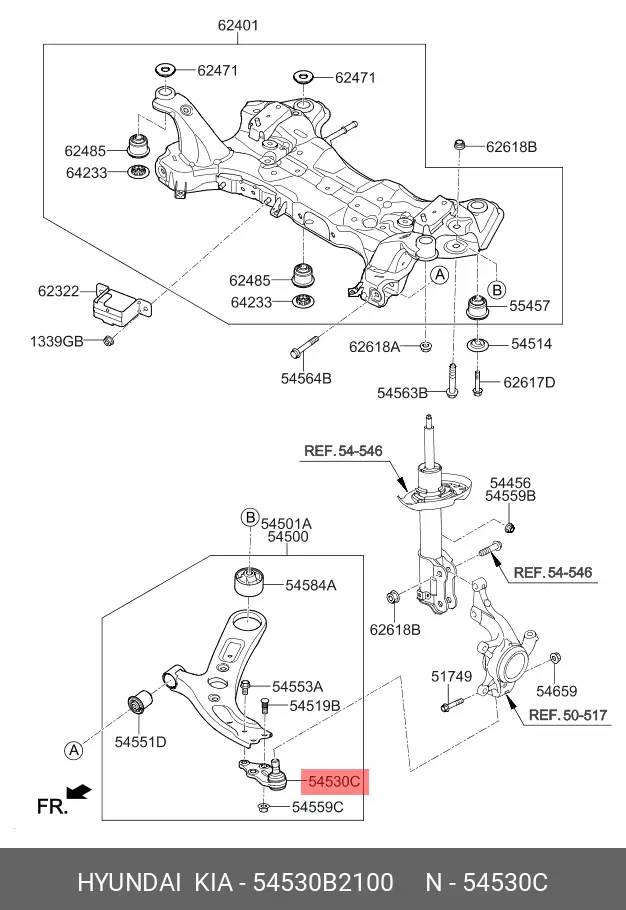KIA 54530-B2100 BALL JOINT