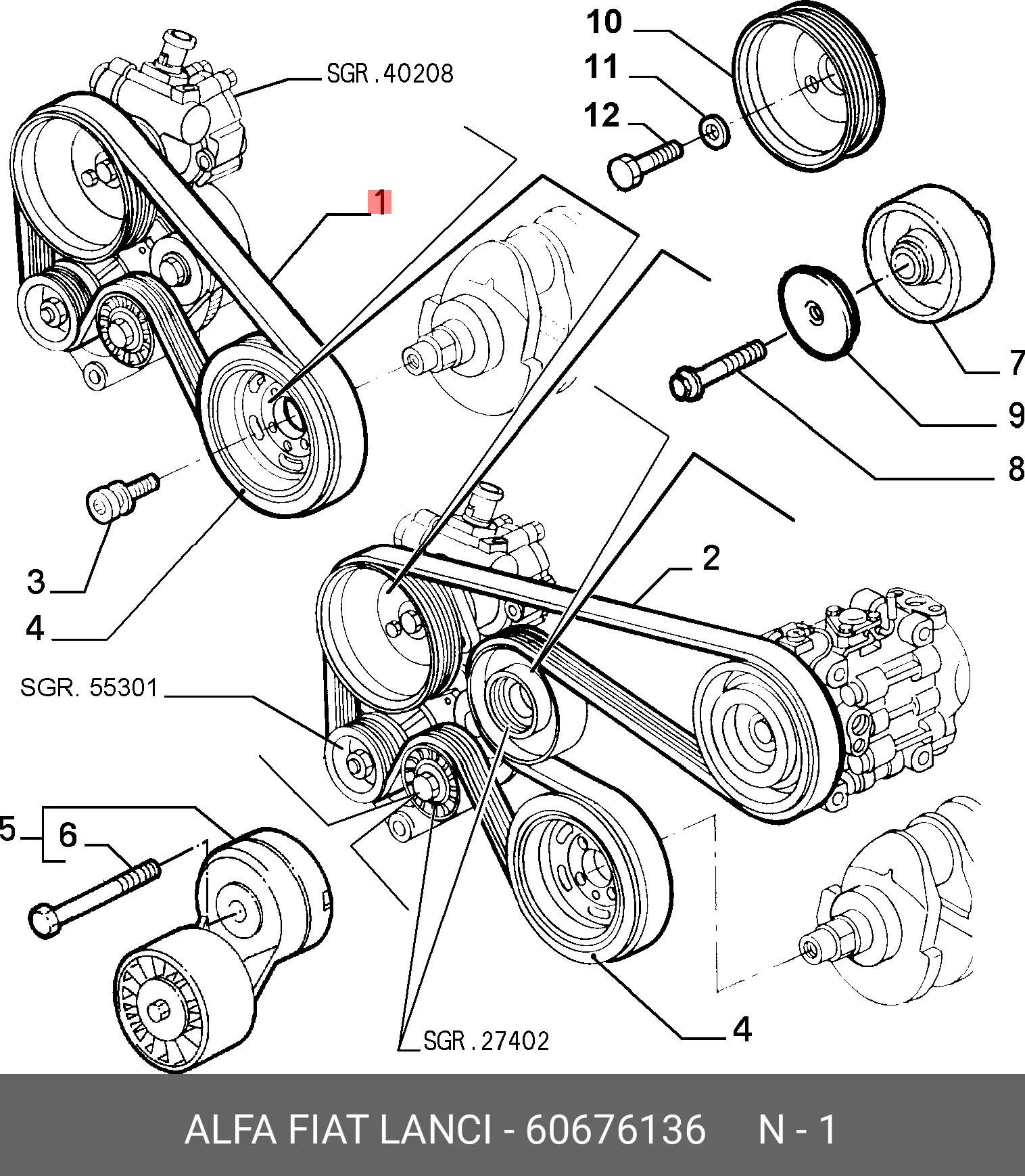 ALFA ROMEO 60676136 MULTIRIB BELT
