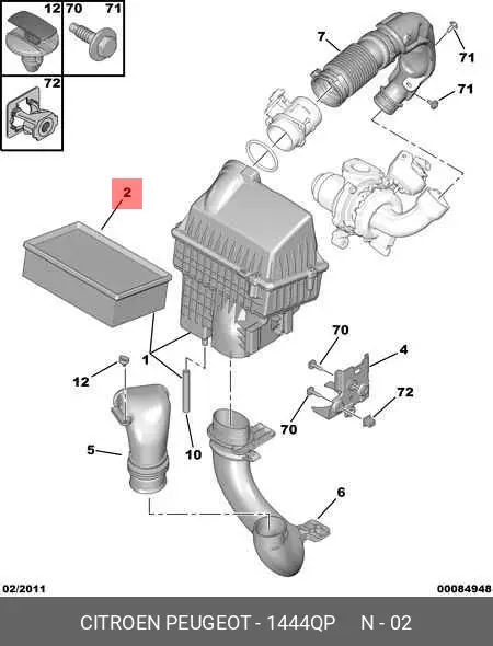 CITROEN 1444 QP AIR FILTER