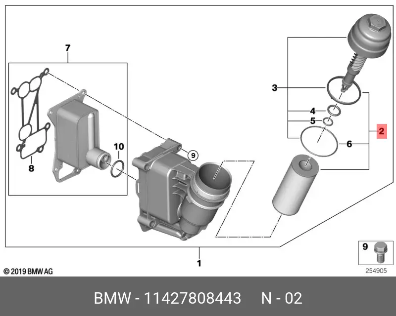 BMW 11 42 7 808 443 OIL FILTER (ELEMENT)