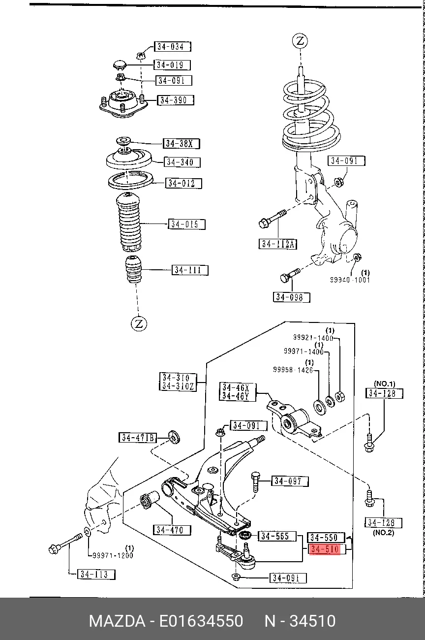 MAZDA E016-34-550 BALL JOINT