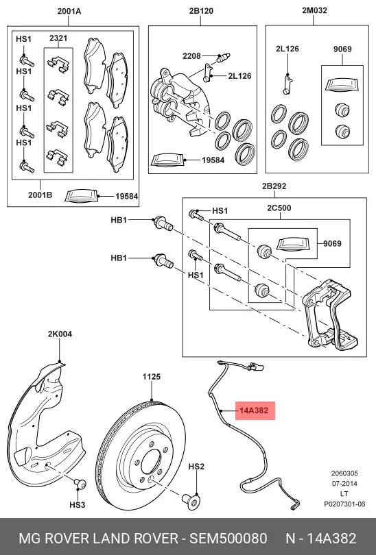 LAND ROVER SEM500080 WIRE-SENSOR